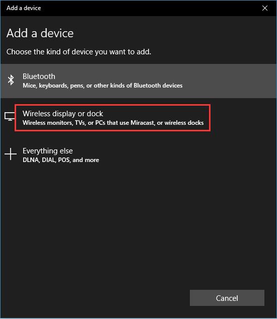 how to use miracast windows 10