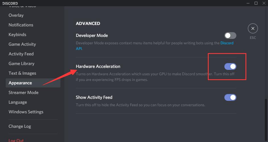 disable discord hardware acceleration