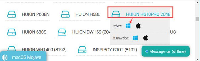down huion h610 pro driver