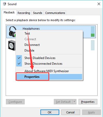 usb headphone properties