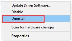 uninstall driver