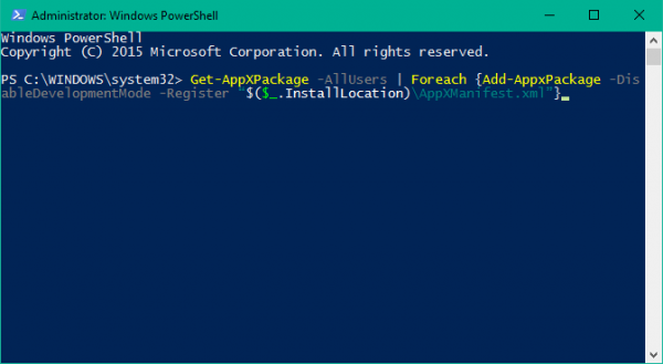 windows powershell add appxpackage