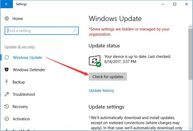 installing windows 10 checking for updates