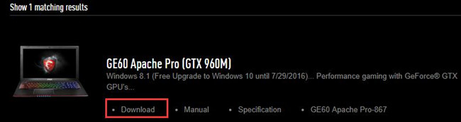 msi drivers windows 10 download