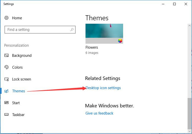 windows 10 themes changing desktop icons