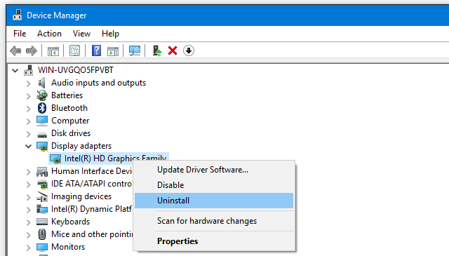 uninstall and reinstall drivers windows 10