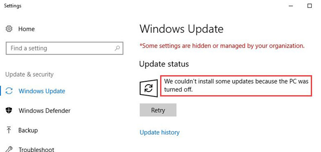 windows 10 update stuck at 11 percent