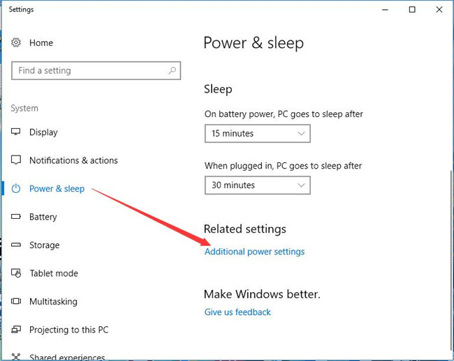 sleep option gone windows 10