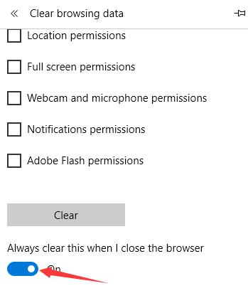 always clear this when close the browser