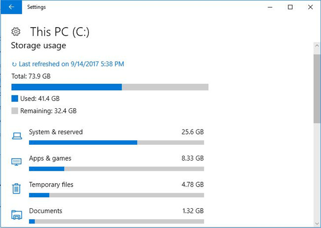 c disk usage