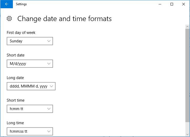 change date and time format settings