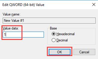 change value data from 0 to 1