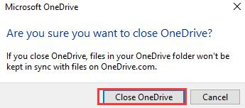 close onedrive