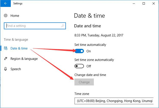 date and time set default