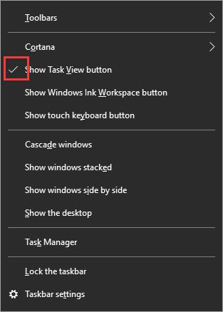 disable and enable task view button