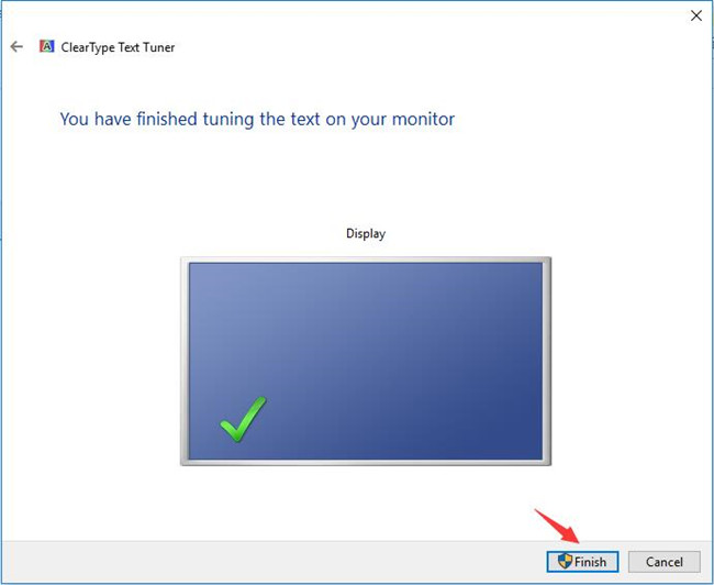 finish tuning the text on monitor
