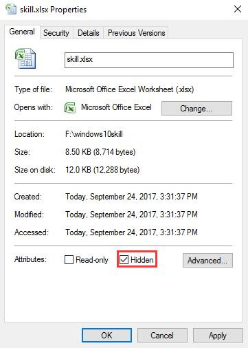 hide file and folders