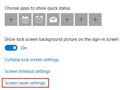 lock screen screen saver settings