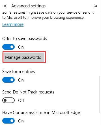 manage passwords