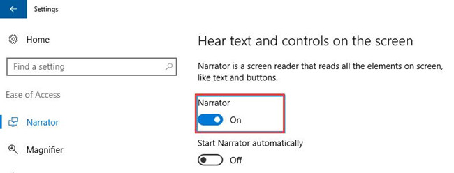 windows 8.1 turn off narrator