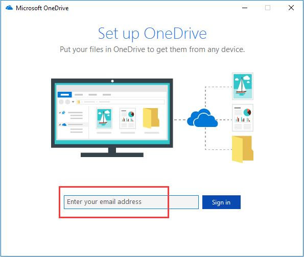 onedrive enter email address