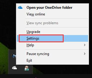 windows 10 onedrive sync settings