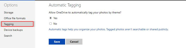 online onedrive tagging