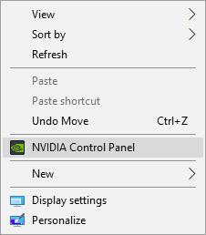 windows 10 nvidia control panel missing