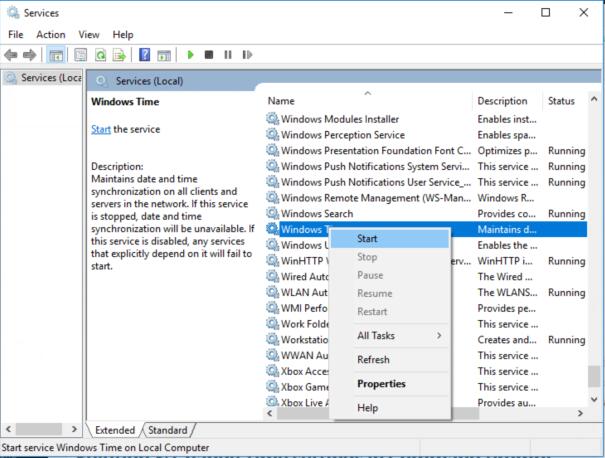 restart windows time services