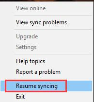 resume syncing