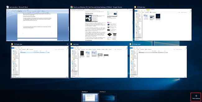 task view add new desktop