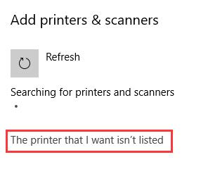 the printer that i want is not listed