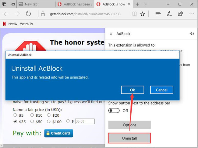 uninstall adblock