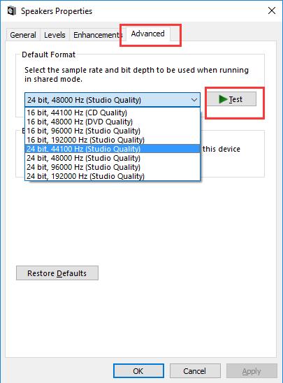 dolby advanced audio driver error windows 8.1