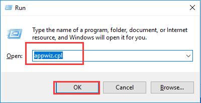 appwiz in run dialog