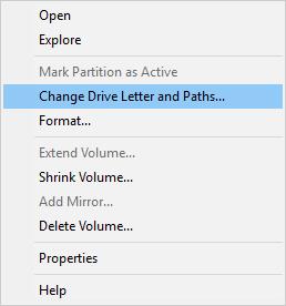 change drive letter