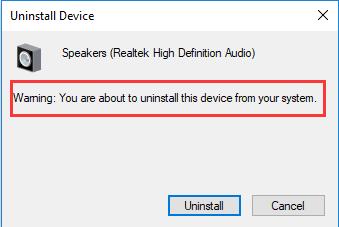 confirm uninstall device