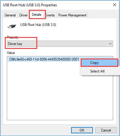 copy driver key