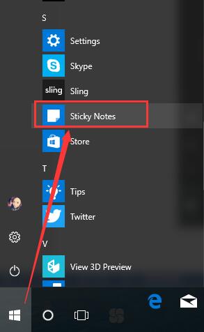 open sticky notes from programs