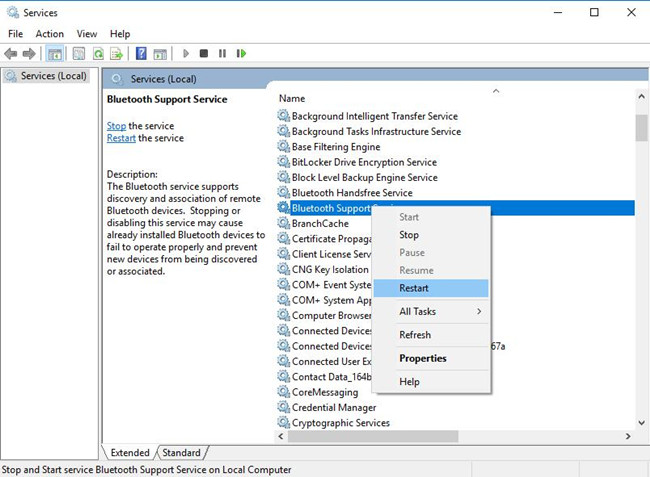 Программа intel bluetooth service view не работает