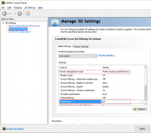 set power management mode to maximum in 3d settings of nvidia control panel