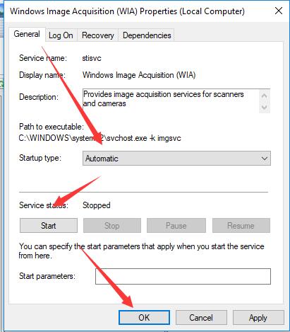 Uruchom usługę akwizycji obrazu Windows