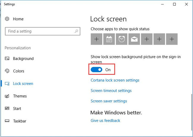 turn on show lock screen background picture on the sign in screen