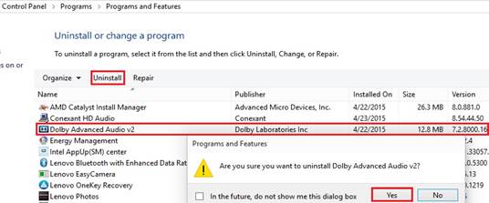 dolby advanced audio driver on windows 10