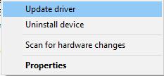 update driver in device manager