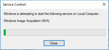 windows attempt to start wia service