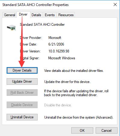 ahci controller driver details