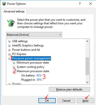 change processor power management