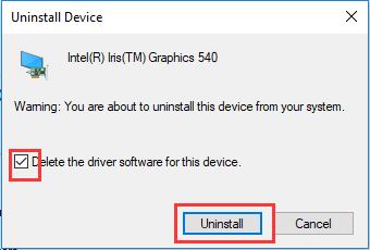 delete intel graphic card