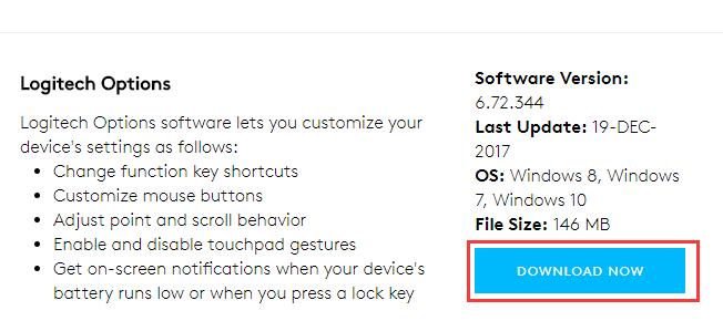 download logitech options